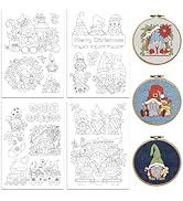 peacoblue Water Soluble Embroidery Patterns for Beginners 4 Sheets Christmas Crystal Ball with 21...