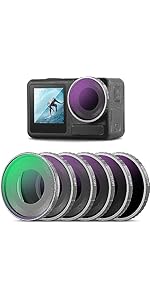 NEEWER ND Filter Set Compatible with DJI Osmo Action 5 PRO/Action 4, 6 Pack ND8 ND16 ND32 ND64 ND...