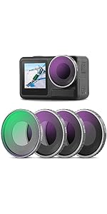 NEEWER ND Filter Set Compatible with DJI Osmo Action 4/5 Pro, 4 Pack ND8 ND16 ND32 CPL Polarise N...