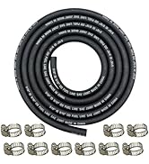 YGQ 8mm 5/16 Inch ID Fuel Line Hose Braided 2.4M 8 Feet with 10 Clamps Braided Rubber Tubing for ...