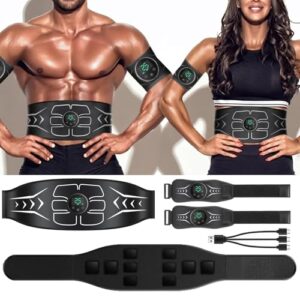 AXCEED Ultimate Abs Trainer Muscle Stimulator 8 Exercise Modes 25 Intensity Levels EMS Abdominal Muscle Toner Small Portable 3 in 1 Charging Tactical X Abs Training Stimulator Machine for Unisex