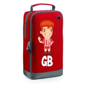 Football Boot Bags for Boys with Free Kit and Initials – Durable and Personalized Sports Bag - Mens Ginger Red