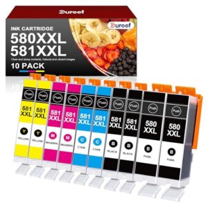 Gureef CLI-581 XXL Ink for Canon 581 Ink Cartridges Compatible with Canon TS705a Ink Cartridges for Canon TS6350 TS6250 TS6351 TS6150 TS6151 TS9550 TS705 TR8550 TS9550 TR7550 (C M Y BK