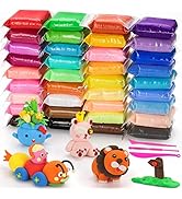 QMAY Air Dry Clay, 24 Colors Ultra Light Modeling Clay, Magic Clay, No-Toxic Modeling Clay & Doug...