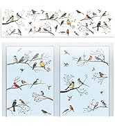 Peacoblue Window Static Stickers 120cm×30cm,1 Sheets Grass and Butterflies Patterns Decorative Re...