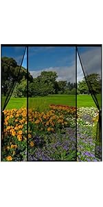 Magnetic Fly Screen Door 170(43-84-43) x280cm Magnetic Door Curtain for Double Doors, Anti Mosqui...
