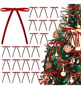 sesameless 30pcs Christmas Tree Bows,2.5cm Crafts Bows for Tying Up Xmas Gifts,Christmas Tree Dec...