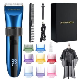 BarberBoss Cordless Self-Sharpening Beard & Hair Trimmer - Waterproof with Ceramic Blades