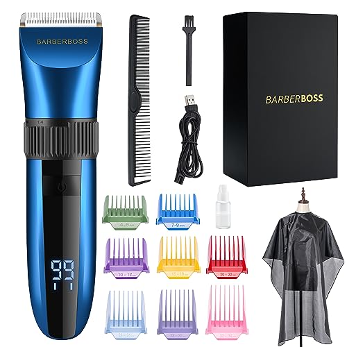 BarberBoss Cordless Self-Sharpening Beard & Hair Trimmer - Waterproof with Ceramic Blades