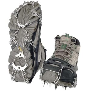 EWENYS Crampons Ice Cleats Traction Snow Grips for Hiking Boots Shoes