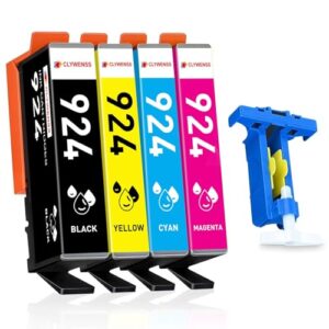 Clywenss 924 Ink Cartridges Combo Pack (Without Chip) Compatible with HP OfficeJet Pro 8120 8123 8130 8133 8122e 8124e 8125e 8132e 8134e 8135e 8138e 8139e Printer