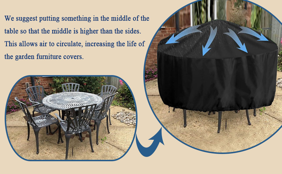 Round Garden Furniture Cover Waterproof
