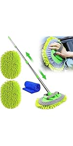 Aimisite Car Cleaning Brush,Car Wash Brush Kit with Long Handle Car Microfibre Mop Cleaning Tool ...