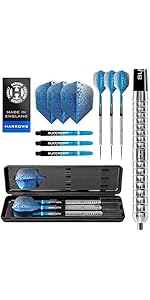 Harrows Pulse 90% Tungsten Steel Tip Darts Set 21g, 22g, 23g, 24g & 25g - Includes Recessed Curve...