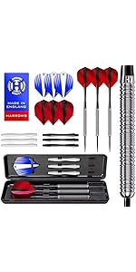 Harrows Caliber 90% Tungsten Steel Tip Darts Set I 21g to 30g All Weights Available I Huge 16pcs ...
