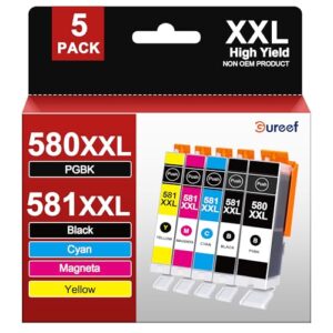 Gureef PGI-580XXL CLI-581XXL Ink for Canon 580 & 581 Ink Cartridges Compatible with Canon TS705a Ink Cartridges for Canon TS6350 TS6250 TS6351 TS6150 TS6151 TS9550 TS705 TR8550 TS9550 TR755