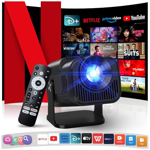 [Netflix Official/Stereo Audio] 4K Projector with Wifi and Bluetooth