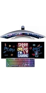 Gaming Mouse Pad Mousepad, 31.5 x 11.8inch Extended Large Desk Pad, Desk Mat for Keyboard and Mou...