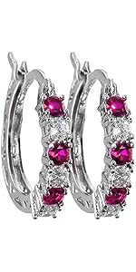 Black Friday Deals 2024 925 Sterling Silver Cubic Zirconia Hoop Earrings, Colorful Crystal Small ...