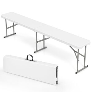 RELAX4LIFE 6ft/182cm Plastic Folding Bench