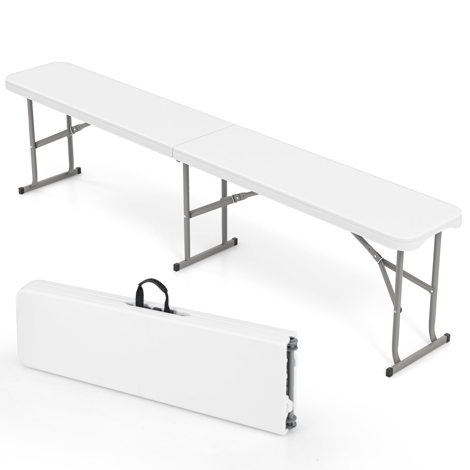 RELAX4LIFE 6ft/182cm Plastic Folding Bench