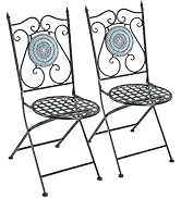 RELAX4LIFE Outdoor Folding Chairs Set of 2/4, Portable Metal Beach Camping Stripe Chairs, Garden ...