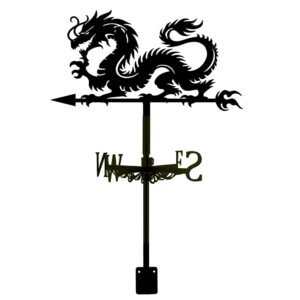 SUPERDANT Dragon Weather Vane for Roof Mount Metal Weathervane Wind Vanes for Outside Roof Decor Black Wind Decorative Signs for Farmhouse Yard Farm Barn Sheds Garden Patio Decoratio