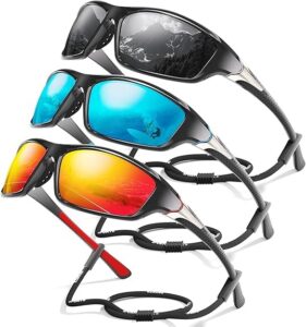 Risipu 3 Pack Polarized Sports Sunglasses for Men