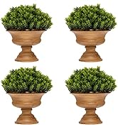 COSTWAY Set of 2 Artificial Topiary Balls, 40cm/48cm Faux Boxwood Balls with White Flowers, Decor...
