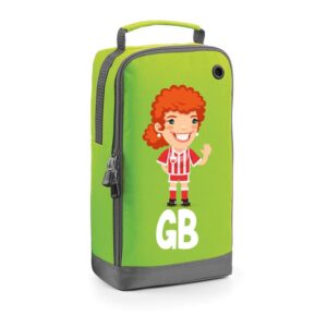 Football Boot Bags for Girls with Free Kit and Initials – Durable and Personalized Sports Bag - Girls Ginger Stripes Gree