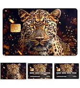 Peacoblue Bank Card Sticker Black Fierce Wolf Credit Debit Card Custom Skin Cover Protector, 4 St...