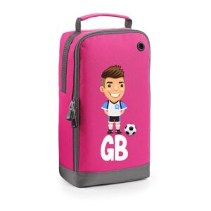 Football Boot Bags for Boys with Free Kit and Initials – Durable and Personalized Sports Bag - Mens Brunette2 Pink
