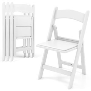 COSTWAY 4 Pack Resin Folding Chairs