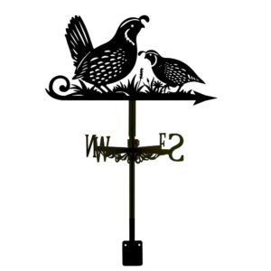 SUPERDANT Quail Weather Vane Quail Weathervane Metal Wind Vanes Animal Theme Weather Vane Birds Weathervane Garden Ornament for Farmhouse Garden Outdoor Yard Roof Shed Decoratio