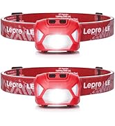 LE Head Torch, [2 Pack] Super Bright LED Headlamp with 6 Lighting Modes, Waterproof, Battery Powe...