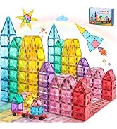 COOLJOYA 50 PCS Magnetic Tiles for Kids, Magnetic Building Blocks Toys for 3 4 5 6 Year Old Girls...