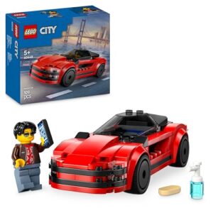 LEGO City Red Sports Car Toy - Race Car Toys for 5+ Year Old Boys & Girls - Educational Gifts for Birthdays & Holidays - Includes a Driver Minifigure & Accessories - 60448