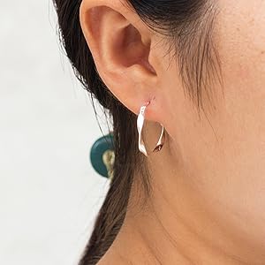 Sterling Silver Twist Hoop Earrings