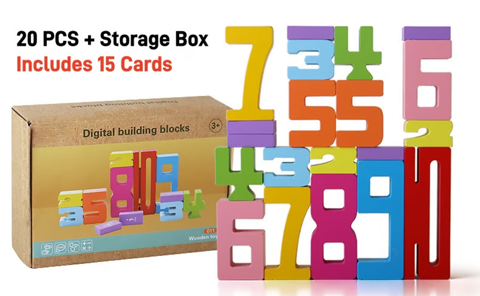 Montessori Wooden Math Numbers Blocks