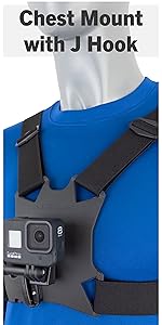 stuntman high stability chest mount with j hook for action cameras