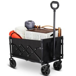 Festival Trolley Foldable Utility Wagon Cart with Wheels and Telescopic Handle for Gardening