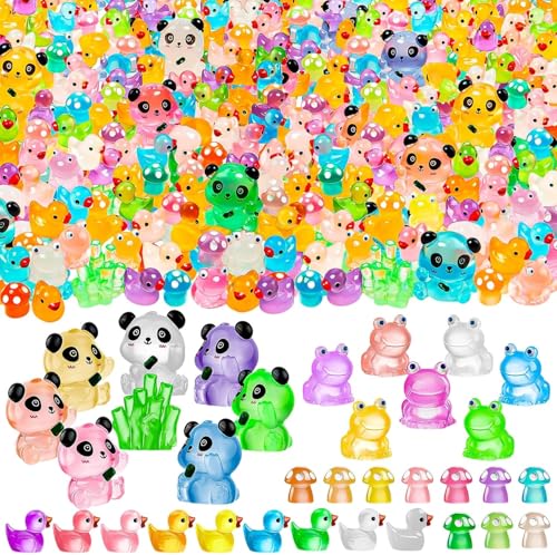 MBLFHSG 125Pcs Luminous Mini Resin Animal
