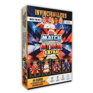 Topps Match Attax Extra 2025 - Mega Tin #2 - The Invinciballers! 48 cards including 4 exclusive Invinciballers LE cards. Look out for relic cards inside lucky tins!