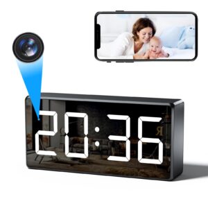 4K HD Spy Camera WiFi Hidden Camera Clock with 170 Wide Angle Wireless Home Office Security Indoor Camera Secret Camera Nanny Spy Cam Surveillance Camera with App Control Night Vision Motion Detectio