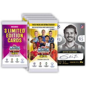 Topps Match Attax Extra 2025 - Eco Mega Multipack - Reduced Packaging Version. 52 cards including 3 random X Factor LE cards plus an exclusive Pro-View Signature style card!