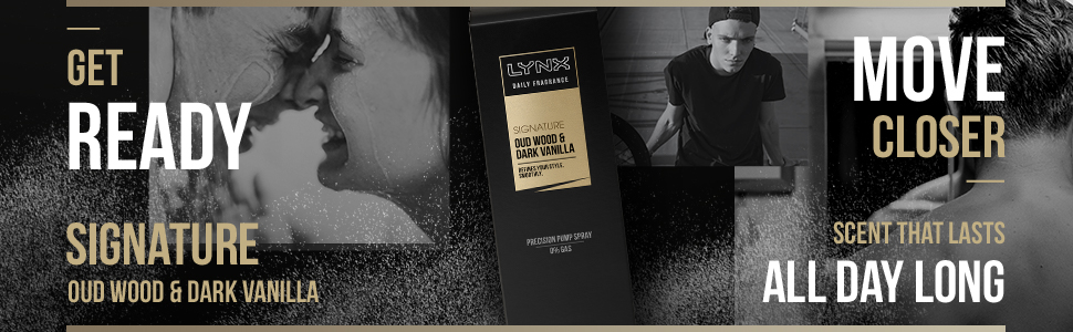Lynx Signature Oud Wood & Dark Vanilla scent lasts all day long to get ready for what's to come