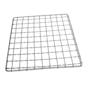 KONTONTY Camping Pot Rack Grill for Grillers Barbecue Grill Grate Square Grill Mesh Barbecue Wire Mesh Barbecue Grate Square Grill Grate Barbecue Mesh Grill Rack Silver Stainless Steel