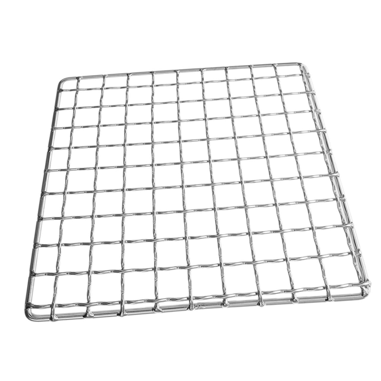 KONTONTY Camping Pot Rack Grill for Grillers Barbecue Grill Grate Square Grill Mesh Barbecue Wire Mesh Barbecue Grate Square Grill Grate Barbecue Mesh Grill Rack Silver Stainless Steel