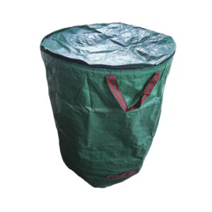 IWOWHERO Portable Garden Leaf Collection Bucket Heavy Duty Waste Bags with Zip Lid & Handles Reusable Lightweight Trash Bags for Outdoor Garden Refuse & Debris Ideal for Yard Cleanup