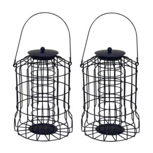 Squirrel Proof Hanging Wild Bird Suet Fatball Feeder Cage (Pack of 2)